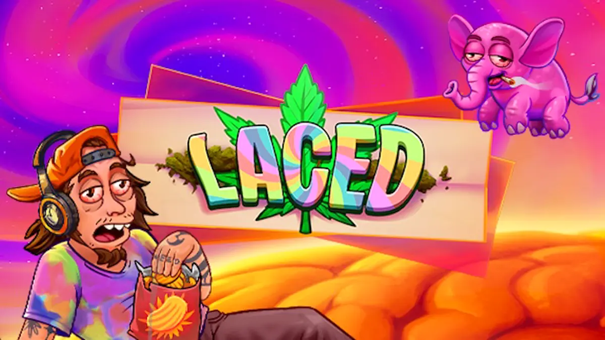 Interface do jogo de slot Laced com elementos visuais de luxo e neon